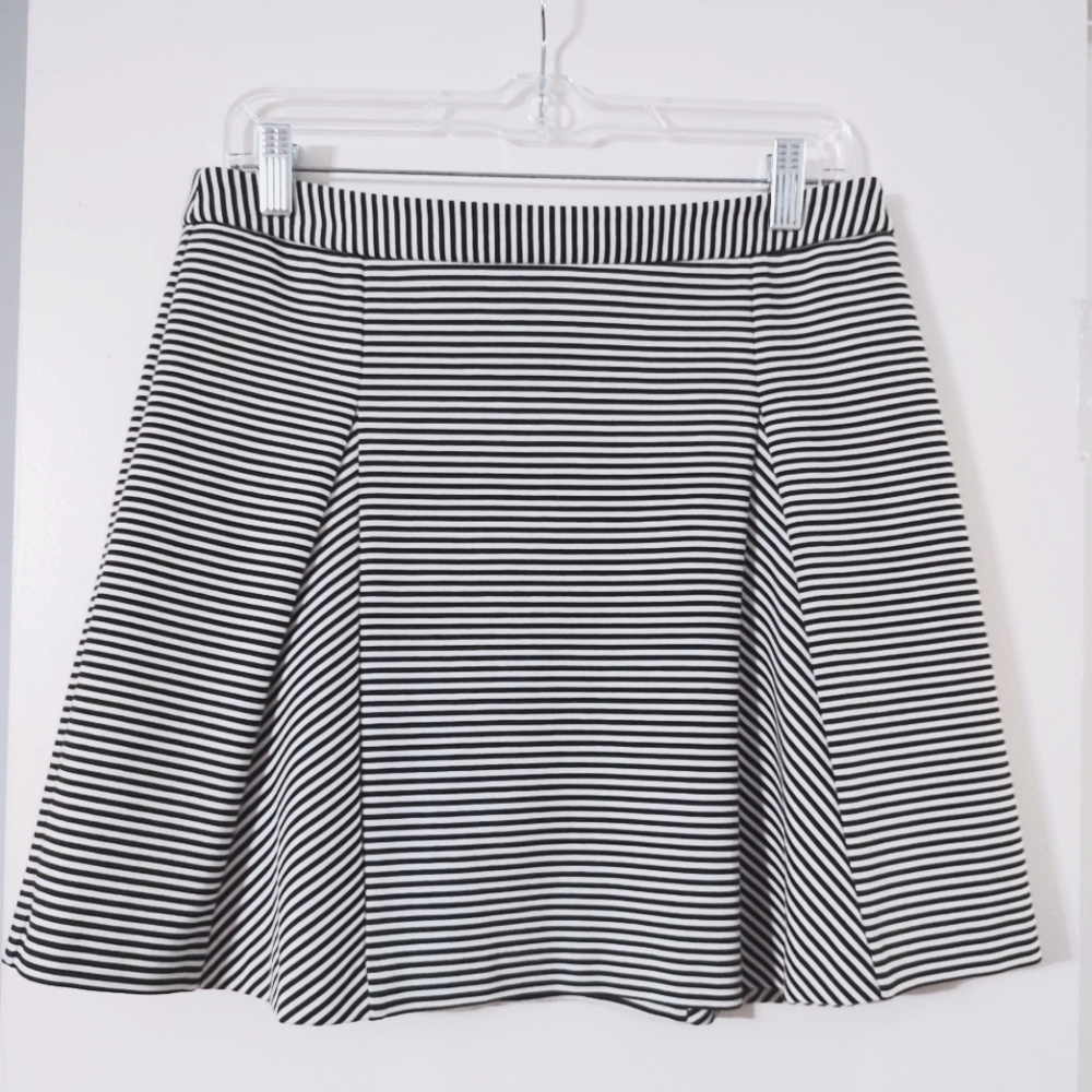 Black and white striped skirt.